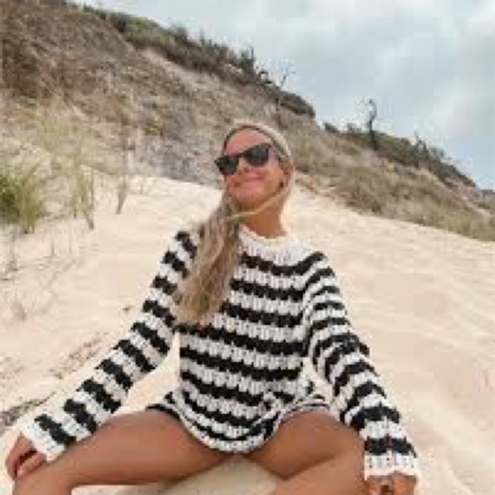 Zara Striped Black and White Knit Dress - Picture 2 of 7